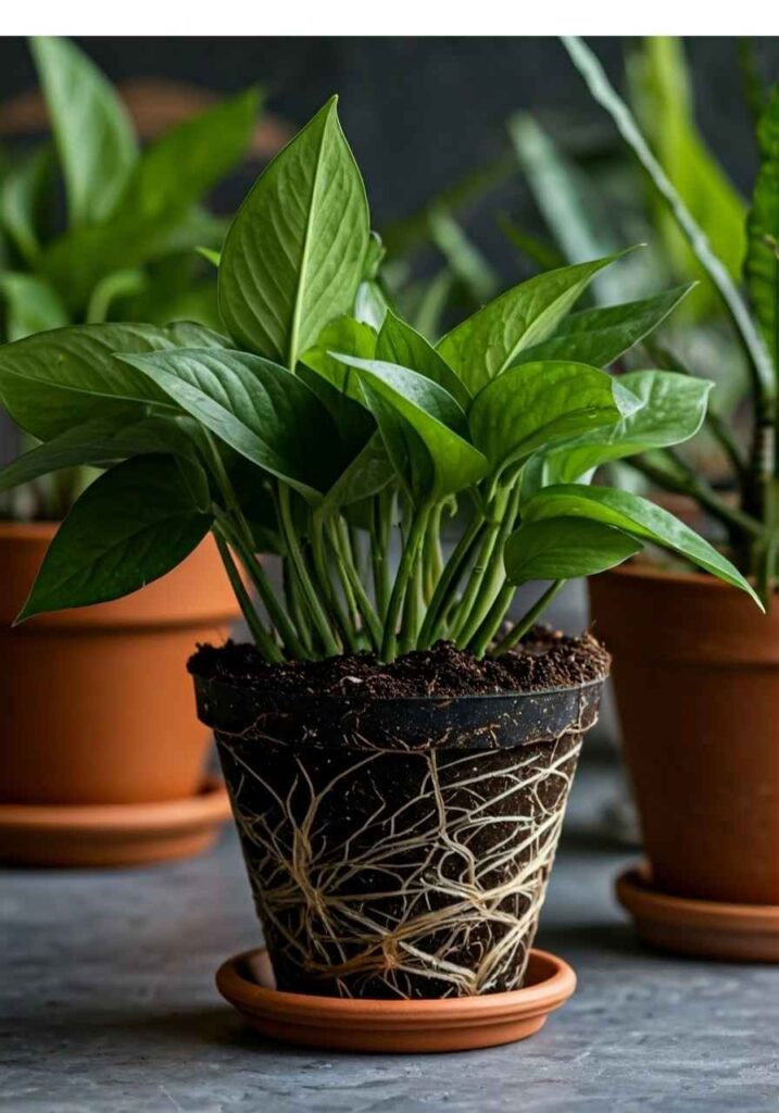 Healthy Pothos plant in a pot