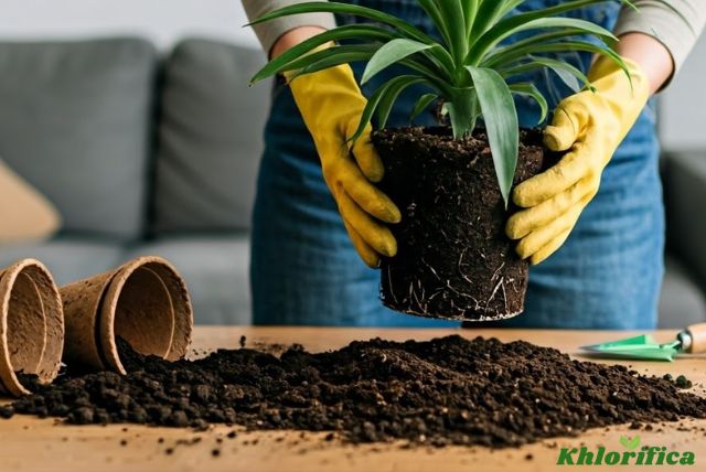 Person repotting a houseplant