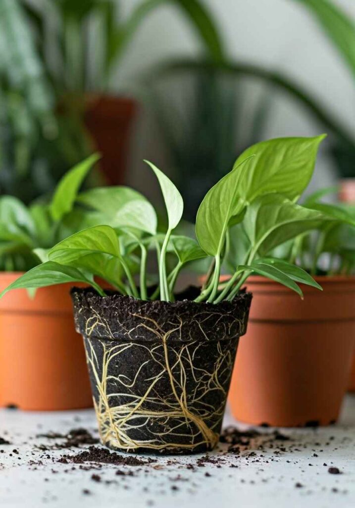 Pothos plant needing repotting