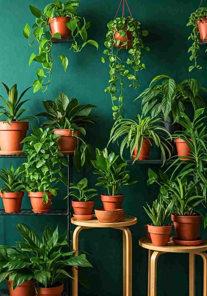 Indoor vibrant plant display