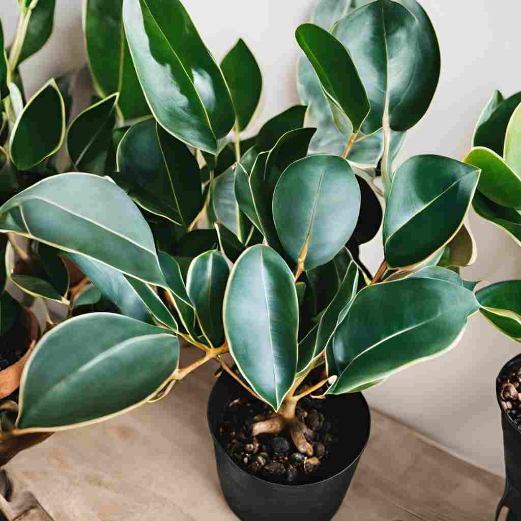 The rubber plant also known as Ficus elastica