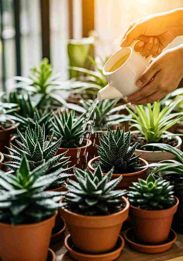 Watering low light plants