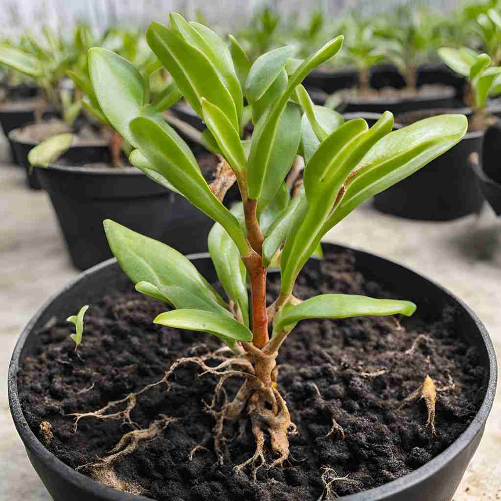 a ZZ plant showing signs of root rot