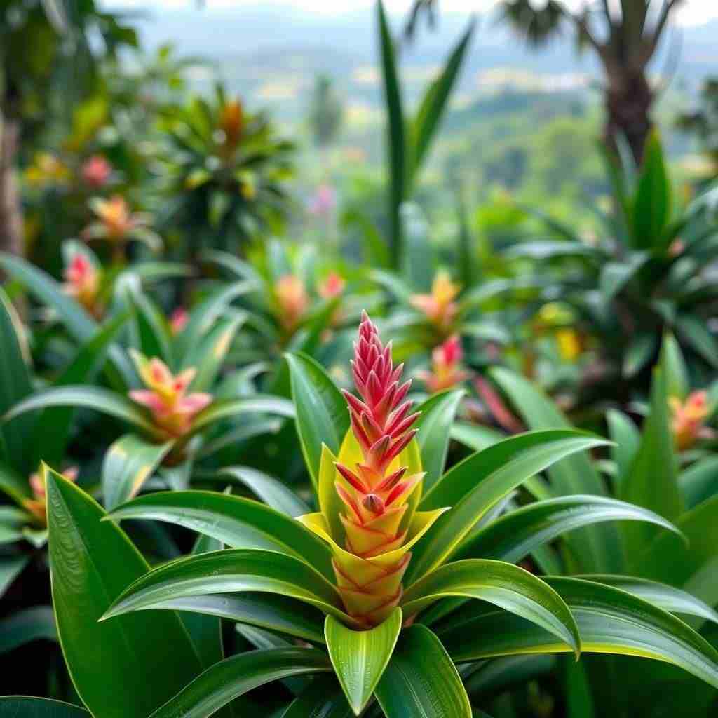 photo of a flowering bromeliad plants