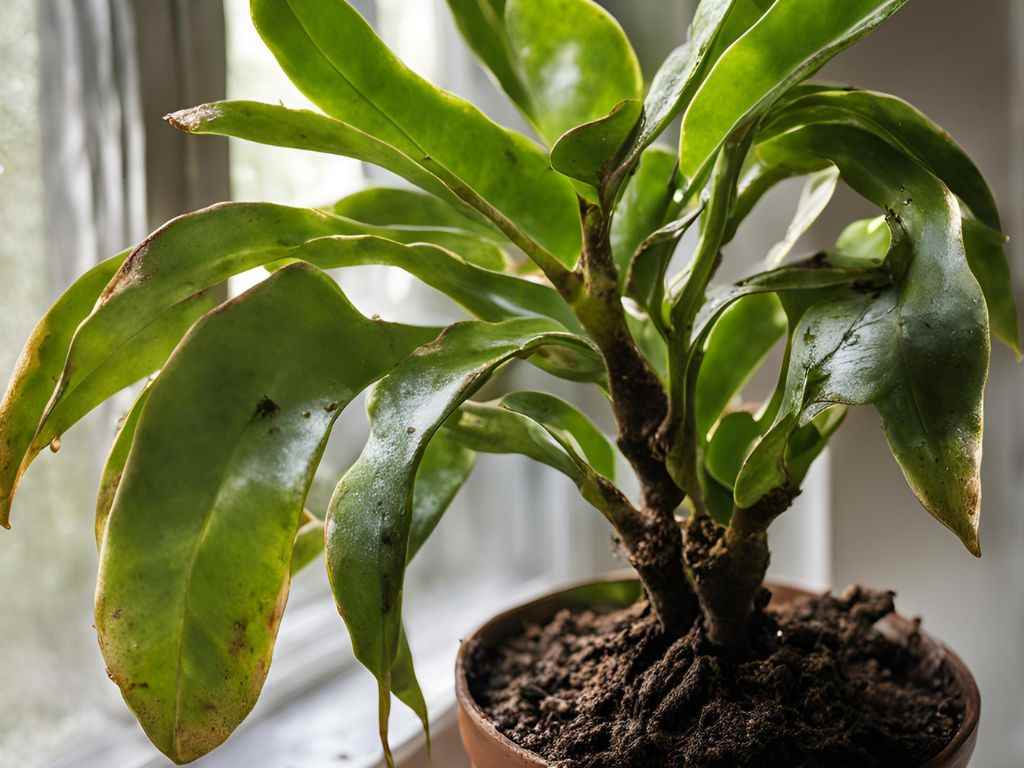 signs of root rot in a young ZZ plant