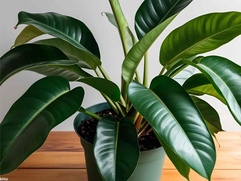 a closeup shot of a drought-resistant rubber plant houseplant