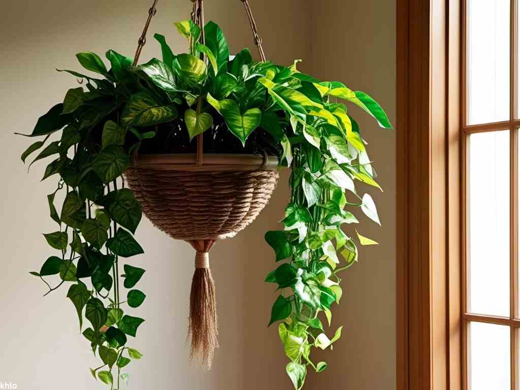 a decorative plant arrangement on a hanging basket